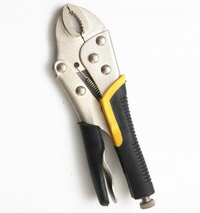 7″ Backhand Curved Jaw Locking Pliers with Jackets