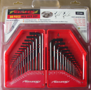 30-PCS Hex Key Sets packaged by BMC surface by Black Oxide