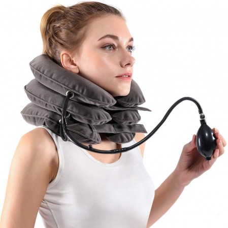 Neck Traction Device by EverRelief Inflatable & Adjustable Neck Stretcher Collar