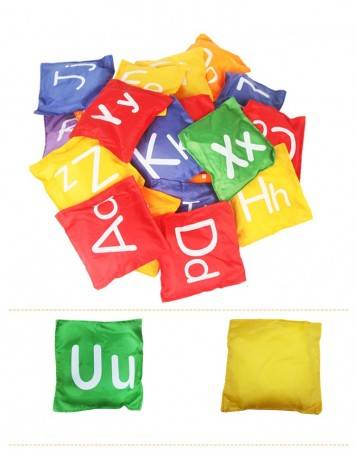 Weather Resistant Cornhole Bags small size for kids education game words in 26 pcs