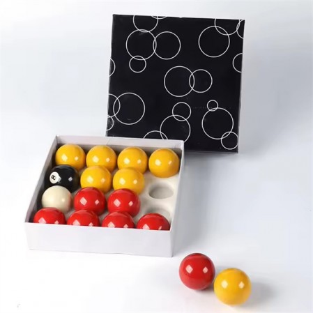 2 inch UK black 8 ball red and yellow English snooker billiard pool balls