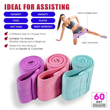 Fabric Resistance Bands set Booty Hip Bands Rolling Circle Bands
