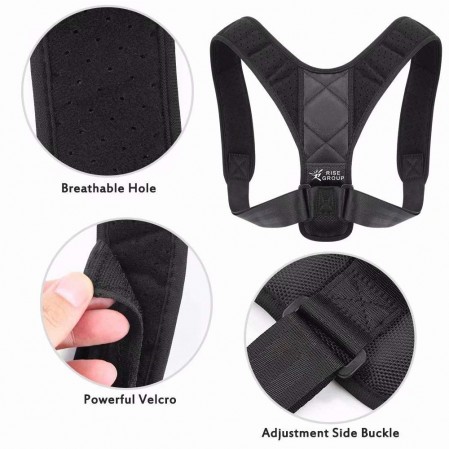 OEM FDA CE Adjustable Posture Corrector Back Braces Support Humpback Belt with Armpit Pad for Men and Women With Package Bag