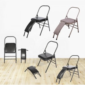 Customized Stainless Steel Foldable Yoga Chair with Back Support yoga inversion chair Back Stretching