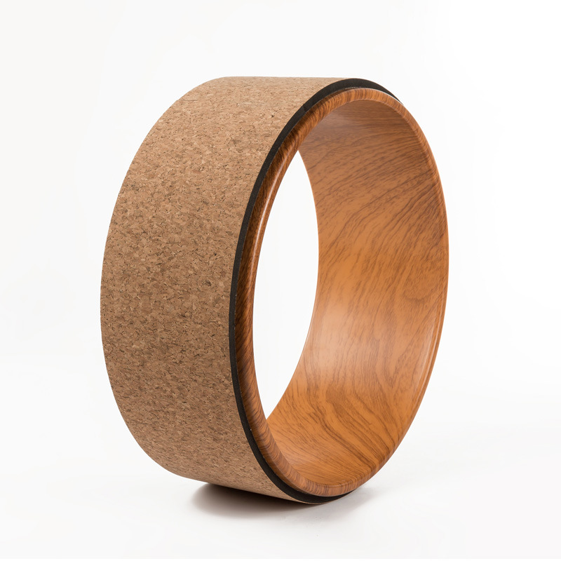 comfortable custom yoga wheel cork wooden pattern01