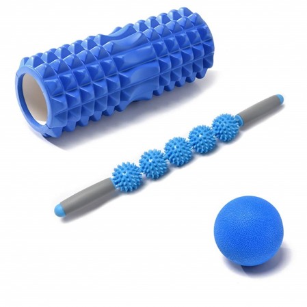 OEM Customize deep Muscle Massage set of Yoga Foam Roller ,a Massage Stick and a TPE Massage Ball