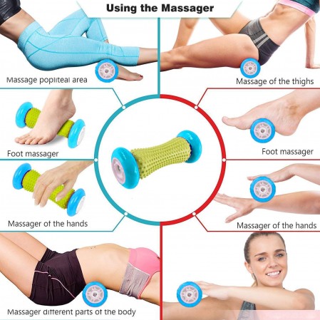 3 Pack Foot Massage Roller Massage Spiky Balls and Muscle Roller Stick