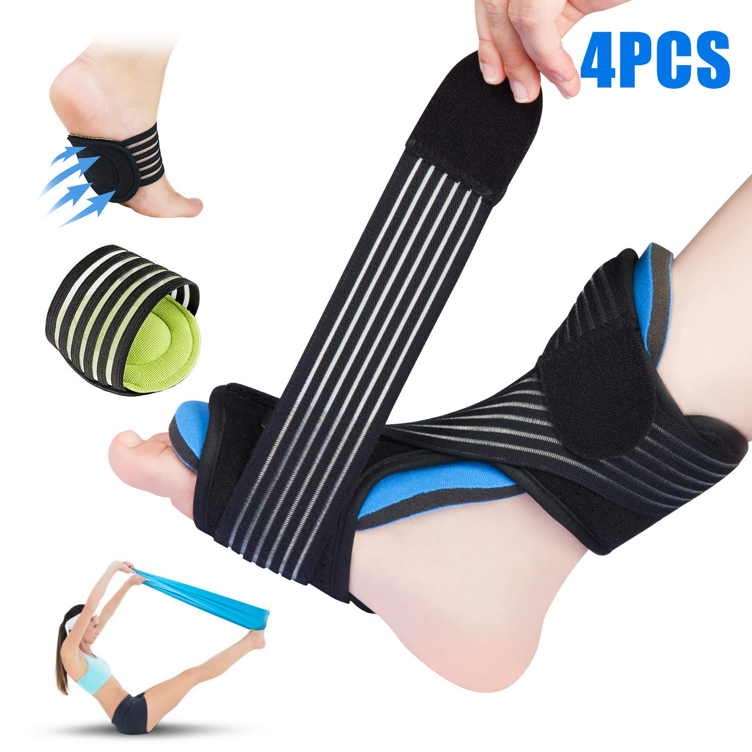 Good Quality sports safety – Plantar Fasciitis Night Splint Arch Supports&Elastic Excecise Band – Rise Group