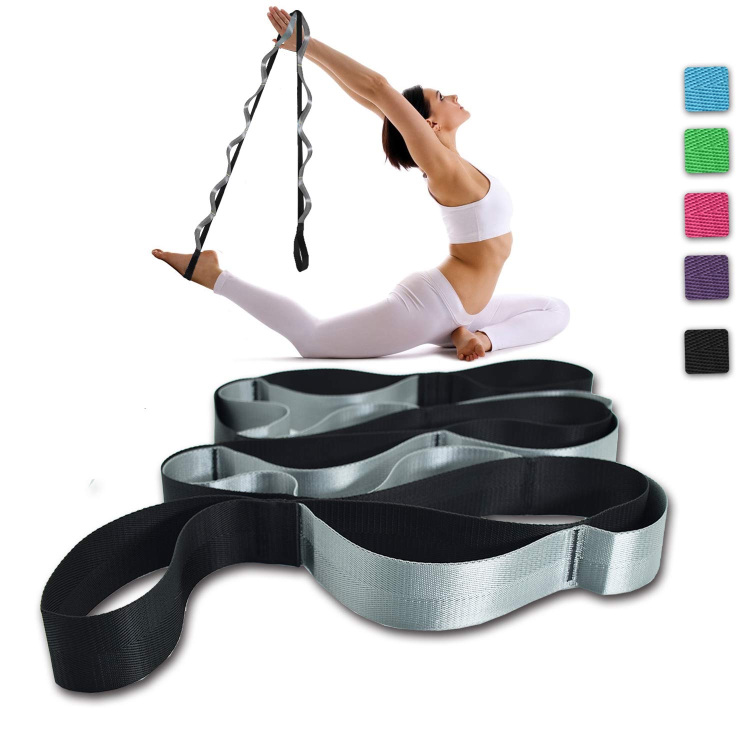 Low price for Pu Yoga Mat -
 Multi Nonelastic Stretch Loop yoga Strap – Rise Group