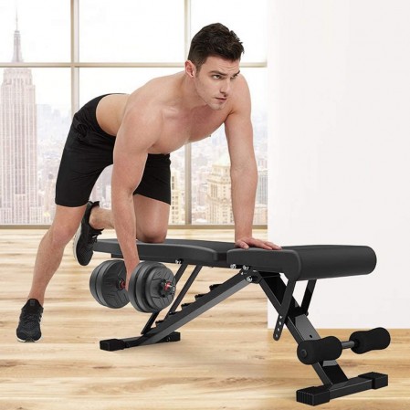 Foldable Incline Decline Gym Adjustable Weight Bench press weight lifting with resistance bands for Full Body Workout