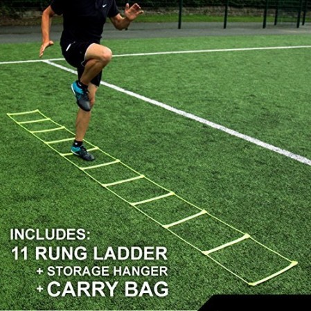 No Tangle Agility Ladder with Quick Lock Adjustable Flat Rungs + Carry Bag