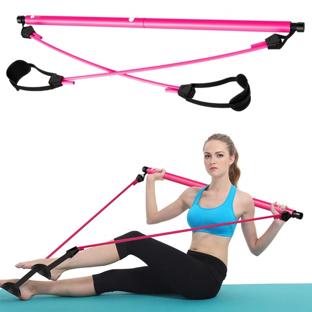 Factory Supply Rubber Yoga Mat -
 Pilates Bar yoga Kit With Resistance Band, Adjustable Pilates Exercise Stick Toning Bar – Rise Group