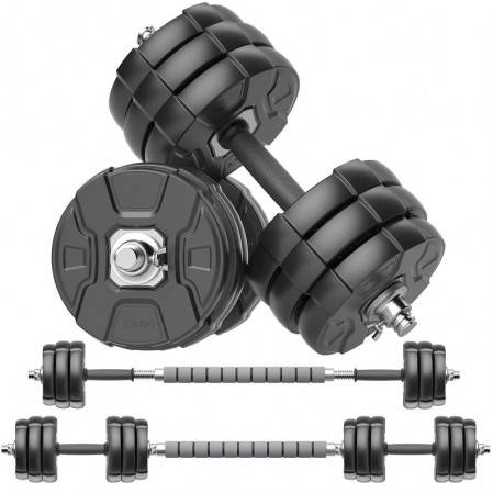 Adjustable Dumbbells barbell plates Set of 2 Free Weight Set with Steel Connector at Home