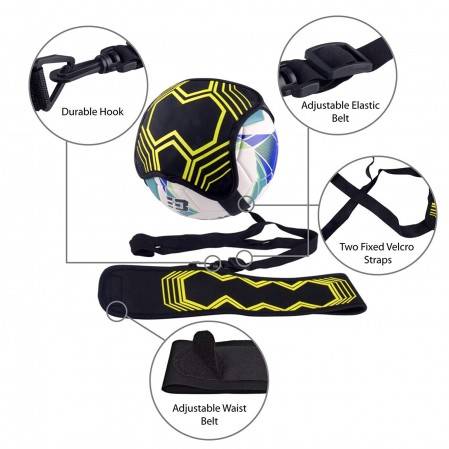Hands Free Solo Soccer Trainer- Fits Ball Kick Trainer, Soccer Training Aid Widened Side Waist Protection
