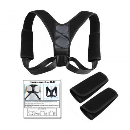 OEM FDA CE Adjustable Posture Corrector Back Braces Support Humpback Belt with Armpit Pad for Men and Women With Package Bag