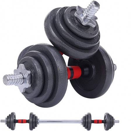 Adjustable Dumbbell Set, 22/33/44/66/105 Lbs Metal Barbell 2 in 1 Weight Pair