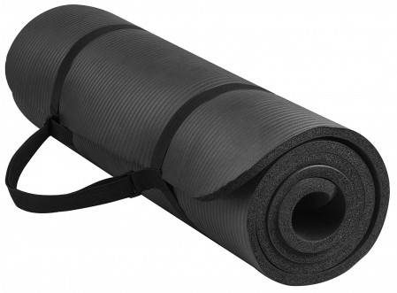 NBR Yoga Mat Fitness & Exercise Mat with Easy-Cinch Yoga Mat Carrier Strap