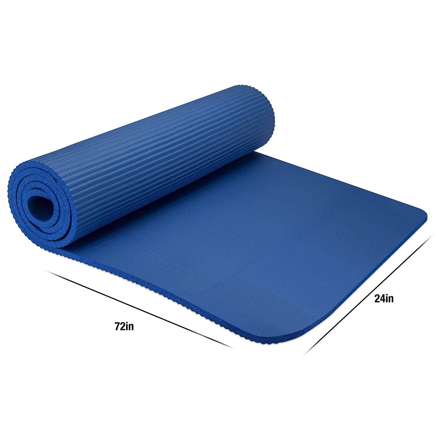 China NBR Yoga Mat Fitness & Exercise Mat with Easy-Cinch Yoga Mat Carrier  Strap factory and manufacturers