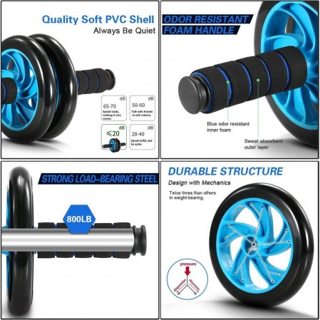 OEM custom AB Wheel Roller Kit with Push UP Bar, 6 in 1 for Home Exercise