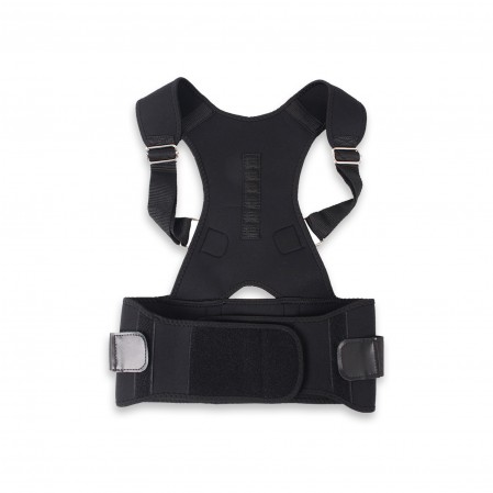 Custom Back Brace Black Skin Magnetic Posture Corrector Support Shoulder Strap Humpback Brace Belt For Cervical Lumbar Spine