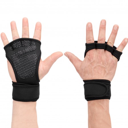 Sport Gym Fitness Workout Exercise Weight Lifting Training Gloves Ventilated with Wrist Wraps Support Full Palm Protection