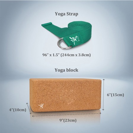 Custom High Quality kit for yoga stretch strap,Cork yoga block