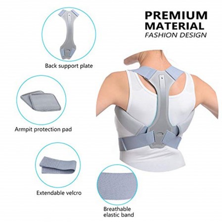 Adjustable Posture Corrector  Upper Back Brace for Clavicle Support and Providing Pain Relief from Neck, Back