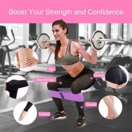 Elastic Anti Slip Exercise hip Booty Bands set fabric Resistance bands