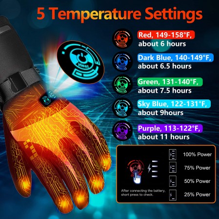 winter anti battery usb electric heating gloves 7.4V 5-Level Heated Gloves for motorcycle bike Workout Sport