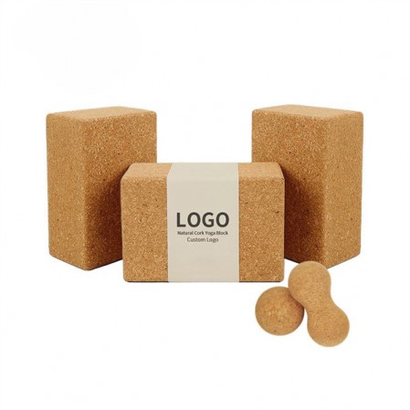 High definition Abs Yoga Wheel -
 Sustainable Fitness 3*6*9 Inch Natural Cork Yoga Block With Massage Ball – Rise Group