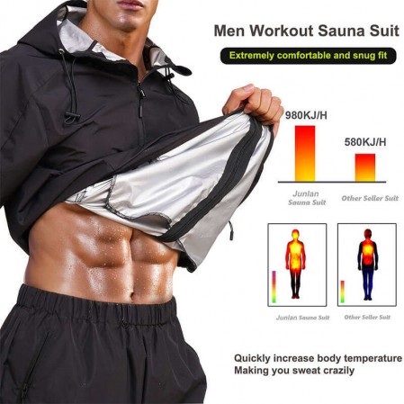 Weight Loss Running Fitness Hot Sauna Sweat Jacket Silvery Sauna Suits