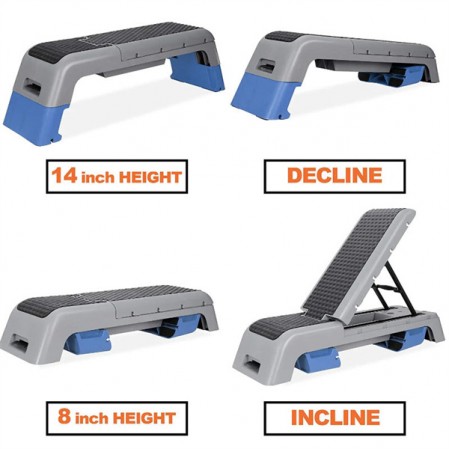 Wholesale Adjustable Fitness Equipment Steppers 3 Levels Aerobic Step