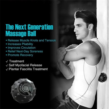 Self spiky silicone yoga massage device vibrating massage ball