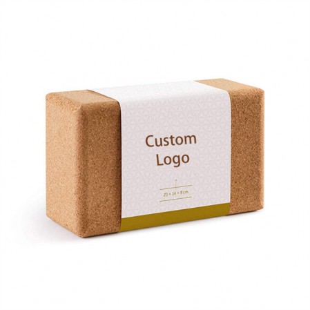 Sustainable Fitness 3*6*9 Inch Natural Cork Yoga Block With Massage Ball