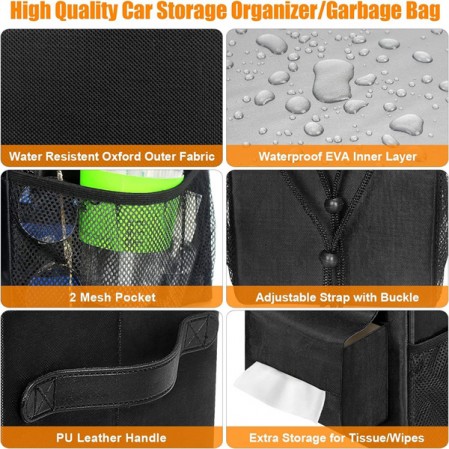 Waterproof Car Organizers Essentials Accessories Car Trash Bag Can