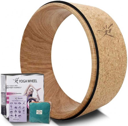 comfortable custom yoga wheel cork wooden pattern