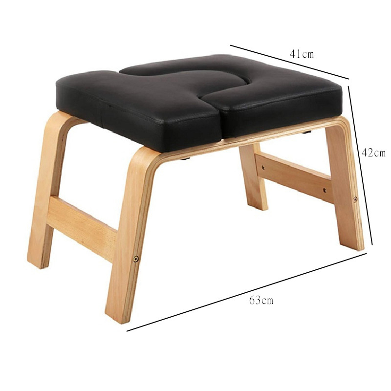 China 150kg Wood Stool PU Headstand Yoga Bench for Promote Blood  Circulation factory and manufacturers