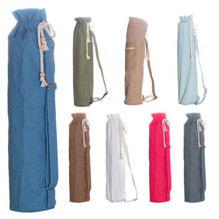 70×14cm Eco friendly Cotton Canvas Yoga Mat Carrying bag with Drawstring