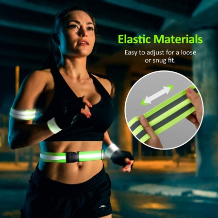 Amazon hot selling High Visibility Reflective Bands Running Gear for Night Running Cycling Walking