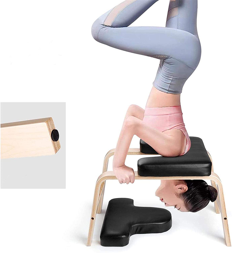 Good User Reputation for Magic Exercise Circle -
 150kg Wood Stool PU Headstand Yoga Bench for Promote Blood Circulation – Rise Group