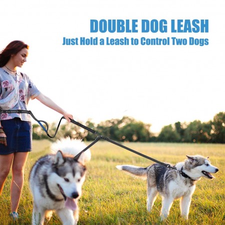 Dual Handle Bungee Waist Leash for Up to 150 lbs Large Dogs