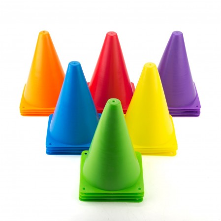 Indoor/Outdoor Agility Cones Sports Soccer Flexible Cone Assorted Colors