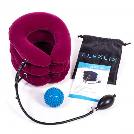 3 tubes Neck Traction Device  Inflatable with spiky ball