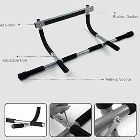 Total upper body workout push up bar chin up bar heavy duty doorway trainer for home gym