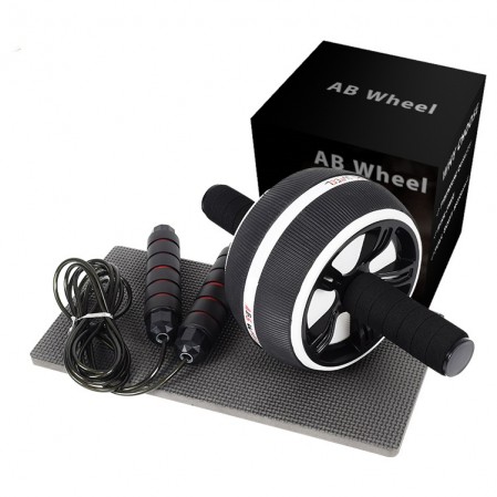 Ab Wheel Roller with Knee Mat and Jump Rope