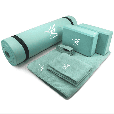 Fast delivery Pilates Ball -
 Fitness Yoga kit 6-Piece NBR Mat, 2 Blocks, 1 Mat Towel, 1 Hand Towel and a Strap yoga set – Rise Group