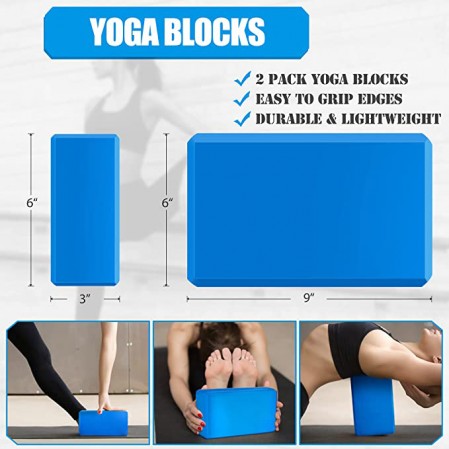 Custom Fitness Equipment Gym Exercise Stretching Yoga Set With Yoga Block and Yoga Strap