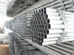 Rigid ERW welded pregalvanized roundsteel pipes in stock