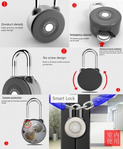 2019 mais novo Anti-roubo Keyless APP Unlock trava de segurança mala inteligente Bluetooth Pad Lock