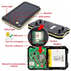 2G/4G waterproof solar GPS tracker 30 days rechargable LLS-100T